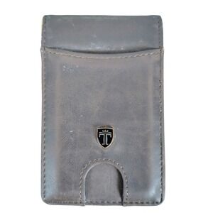 Travando Mens Leather Bifold Wallet with Money Clip Brown Slim Card Holder Logo